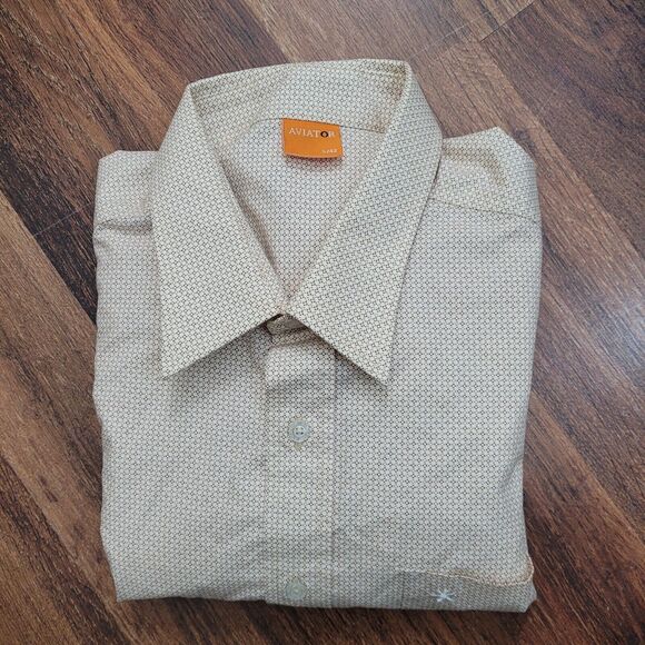 The Aviator‎ Large Short Sleeve Shirt Men's Casual Dress Diamond Pattern - Picture 1 of 8